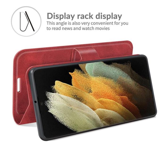 A-One Brand - Flip Folio Fodral Galaxy S22 Ultra - Röd