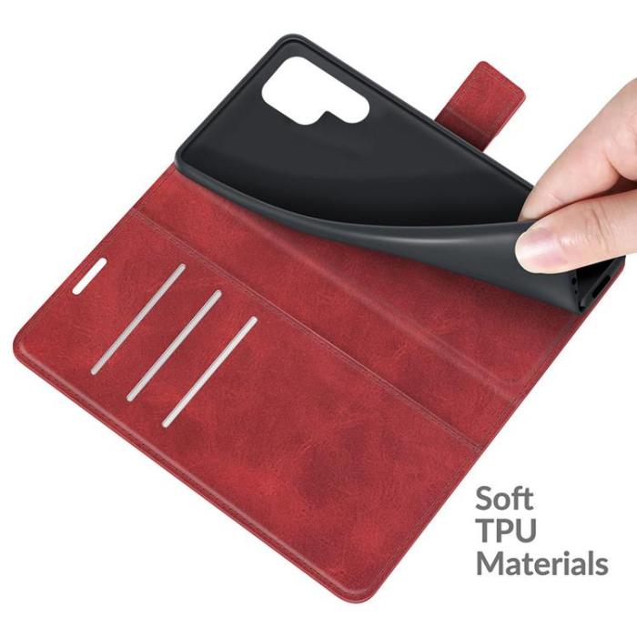 A-One Brand - Flip Folio Fodral Galaxy S22 Ultra - Röd