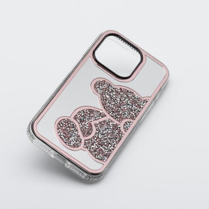 A-One Brand - iPhone 15 Mobilskal Teddy Bear - Rosa