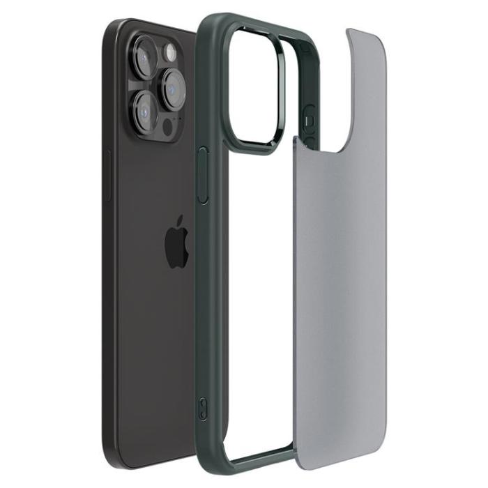Spigen - Spigen iPhone 15 Pro Mobilskal Ultra Hybrid - Mörkgrön