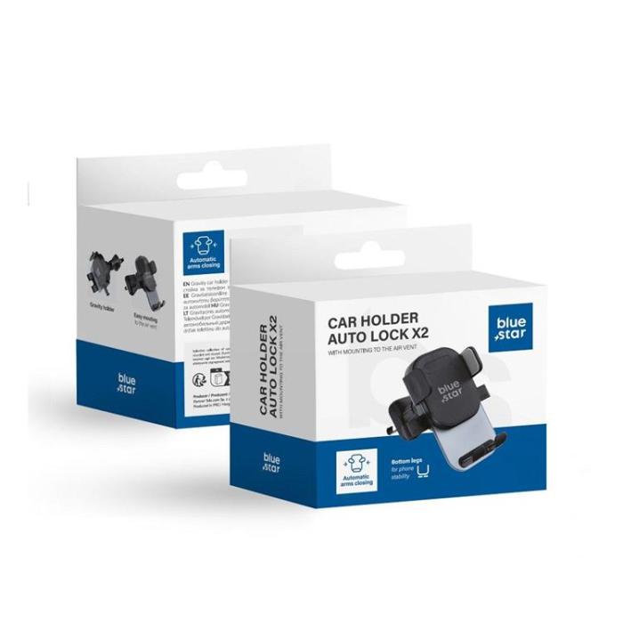 Blue Star - Blue Star Bilhållare Auto Lock X2 Inlet Grill - Svart
