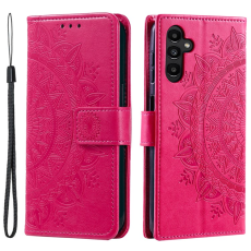 A-One Brand - Galaxy A24 4G Plånboksfodral Imprinted Mandala Flower - Magenta