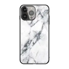 OEM - Anti-Scratch Härdat Glas Skärmskydd iPhone 13 Pro - Vit Marble