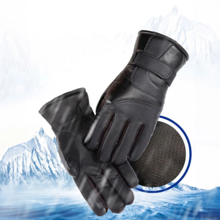 A-One Brand - Insulated Mobil Touchvantar/Handskar i PU-läder För Herr (M/L) - Svart