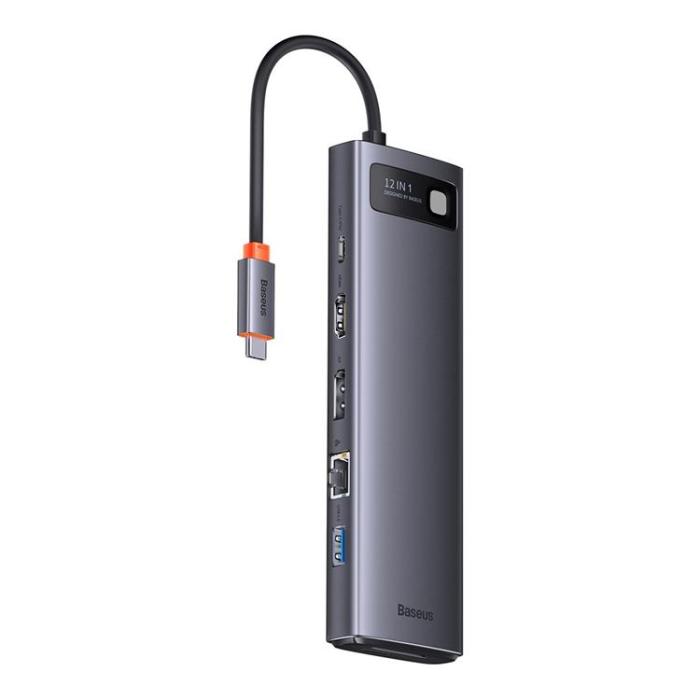 BASEUS - Baseus Metal Gleam Multifunktionell HUB USB Typ-C 12in1 HDMI