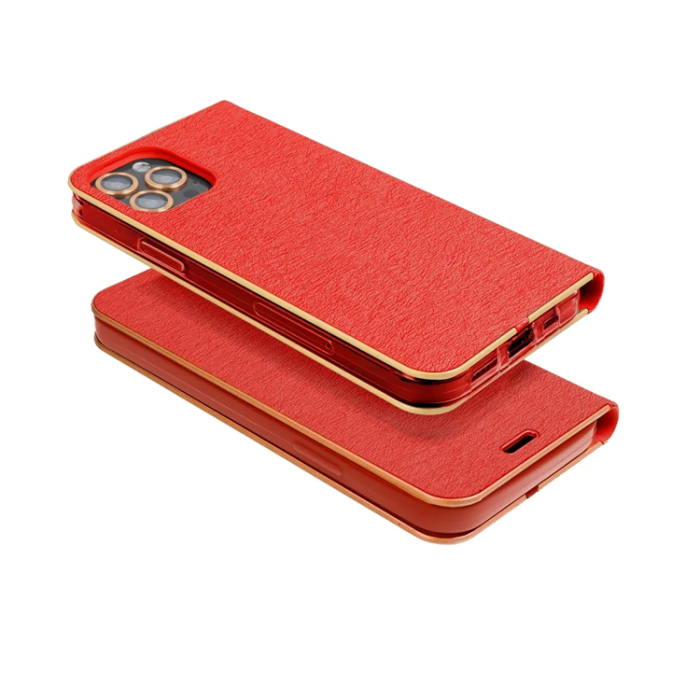 A-One Brand - Xiaomi Redmi Note 14 4G Plånboksfodral Luna Guld - Röd