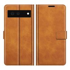 A-One Brand - Folio Flip Läder Plånboksfodral Google Pixel 6 - Brun