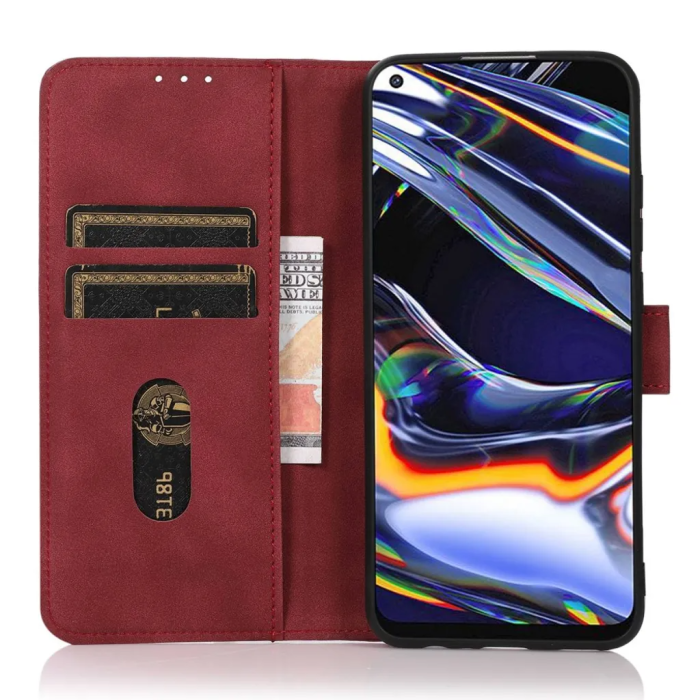 KHAZNEH - KHAZNEH Galaxy A14 5G/4G Plånboksfodral Retro - Röd