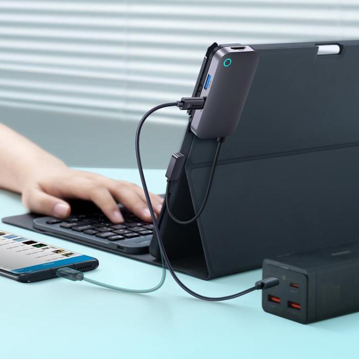 BASEUS - Baseus 4in1 Universal HUB USB-C - Mörk Grå