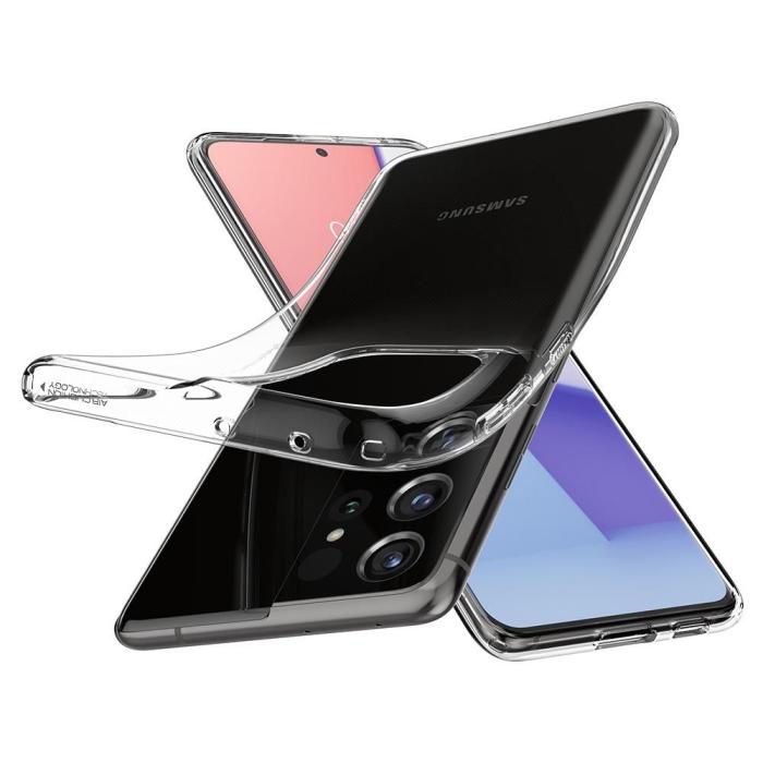 Spigen - SPIGEN Liquid Crystal Skal Galaxy S21 Ultra Crystal Clear