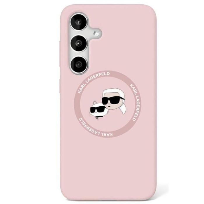 KARL LAGERFELD - Karl Lagerfeld Galaxy S25 Ultra Mobilskal MagSafe Silikon Heads & Circle - Rosa