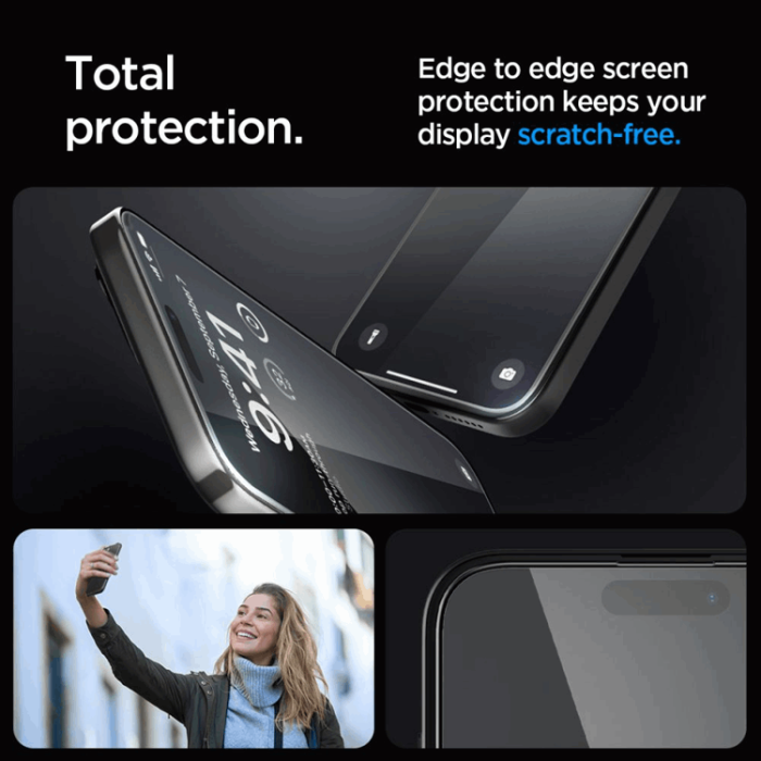 Spigen - [2-Pack] Spigen iPhone 15 Pro Max Härdat Glas Skärmskydd 'EZ' Fit