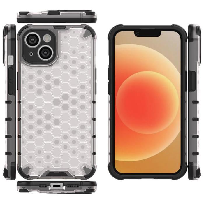 A-One Brand - iPhone 14 Skal Honeycomb Armored Hybrid - Transparent