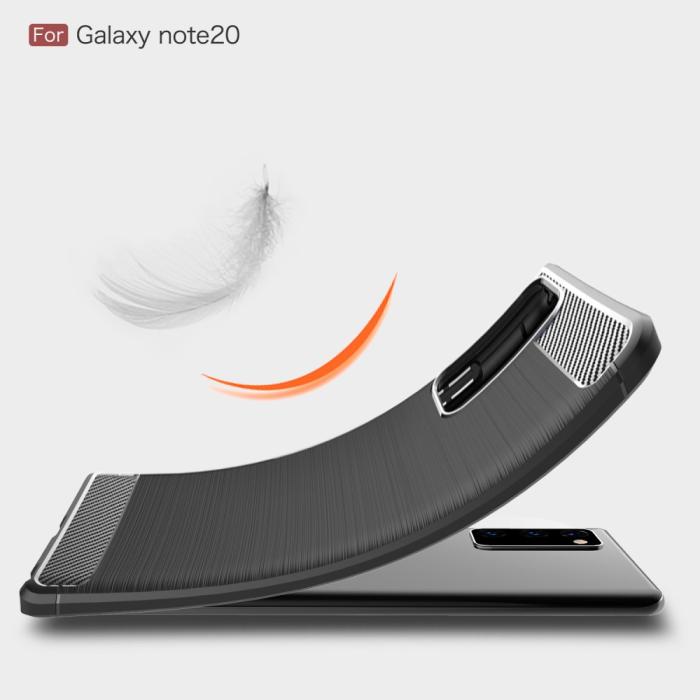 A-One Brand - Carbon TPU Skal Till Galaxy Note 20 - Svart