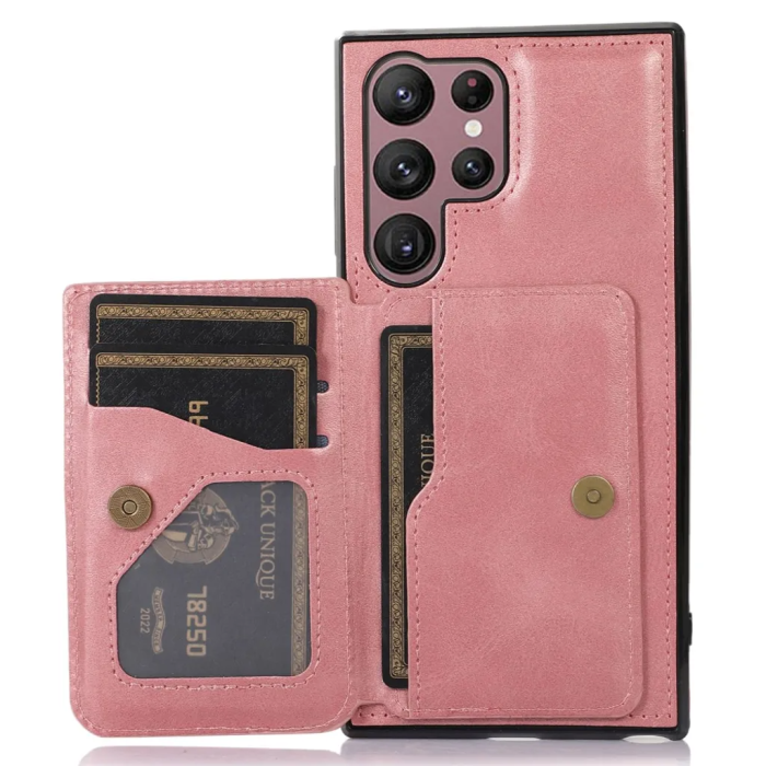 A-One Brand - Galaxy S23 Ultra Plånboksfodral - Rose guld