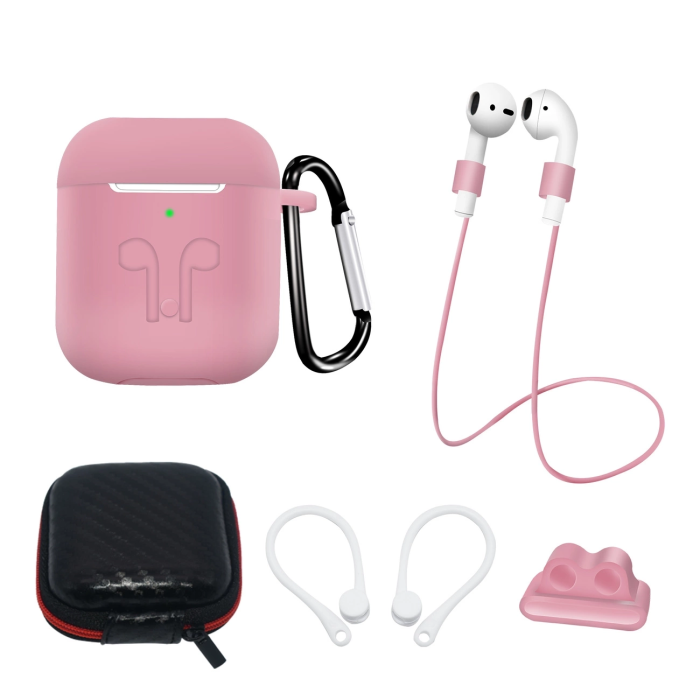 A-One Brand - [5-Pack] Airpods 1/2 Tillbehör Set - Rosa