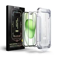 Boom of Sweden - LIVSTIDSGARANTI - BOOM iPhone 15 Härdat Glas Skärmskydd - 2 Pack
