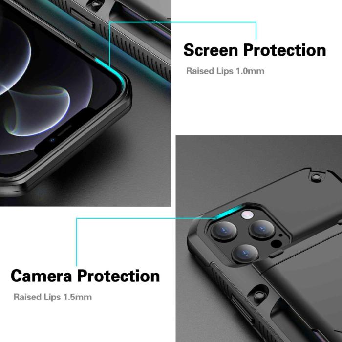 OEM - iPhone 13 Pro Max Skal Med Kortfack - Svart