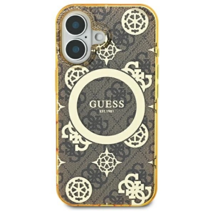 Guess - Guess iPhone 16 Mobilskal MagSafe IML Peony On 4G Background