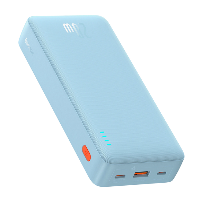 BASEUS - Baseus Powerbank 20000 mAh 20W Med USB-A Till USB-C Kabel - Blå
