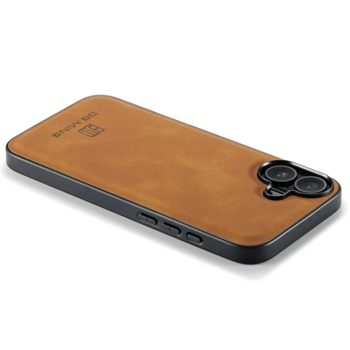 DG.MING - DG.MING iPhone 16 Plus Mobilskal Hybrid Läder - Brun