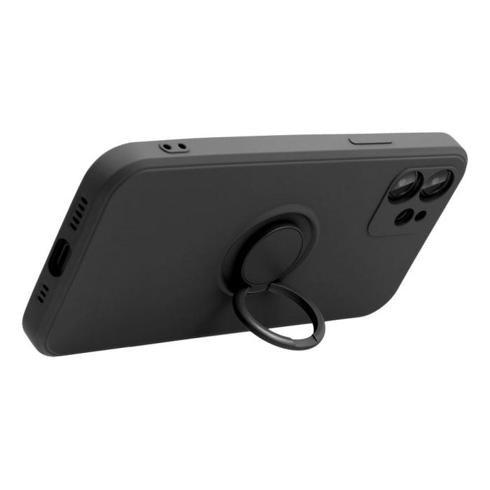 A-One Brand - Xiaomi Redmi Note 12 Pro 5G Mobilskal Ringhållare Silikon - Svart