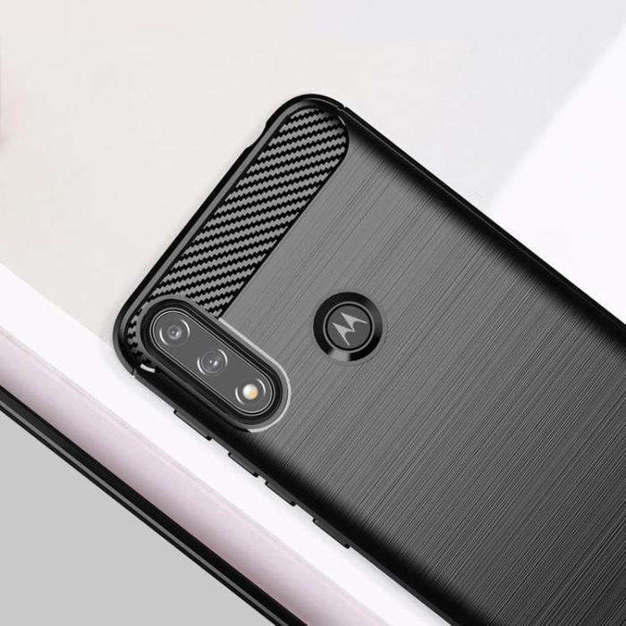 Ruhtel - Carbon Flexible Skal Motorola Moto E7i Power - Svart