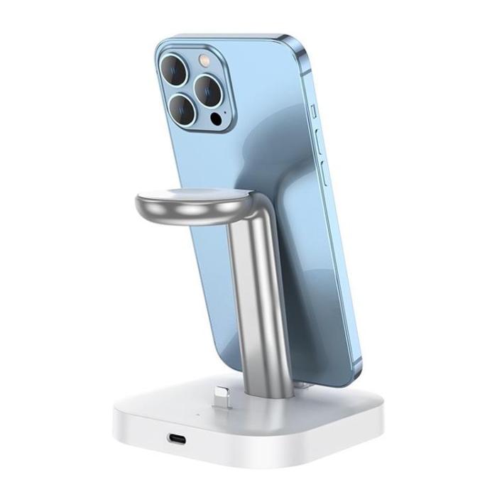 Hoco - HOCO 3-in-1 Trådlös laddare iPhone - Apple Watch - AirPods - Vit