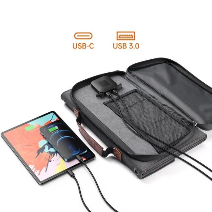 Choetech - Choetech Foldable USB Till Typ-C Solladdare 36W - Grå