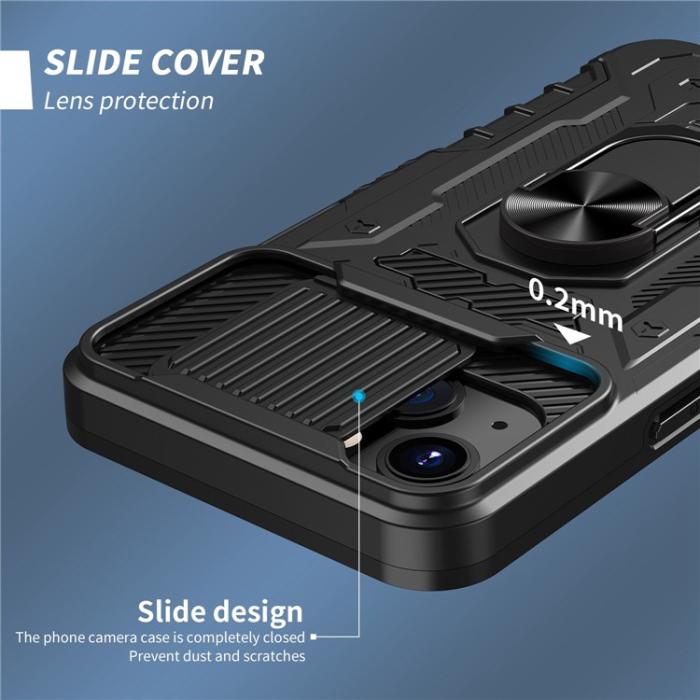 A-One Brand - iPhone 14 Plus Skal Ringhållare Kickstand - Svart