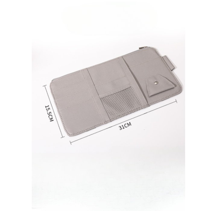 A-One Brand - Bil Solskydd Organizer med Zipper Pocket - Grå