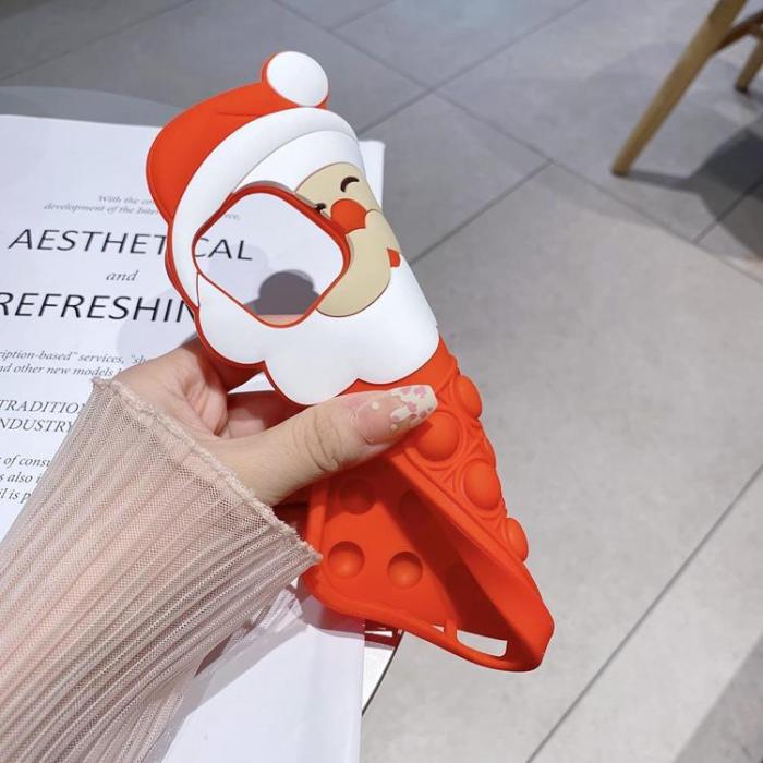 A-One Brand - iPhone 11 Pro Max Mobilskal Silikon Santa Claus Pop It - Röd