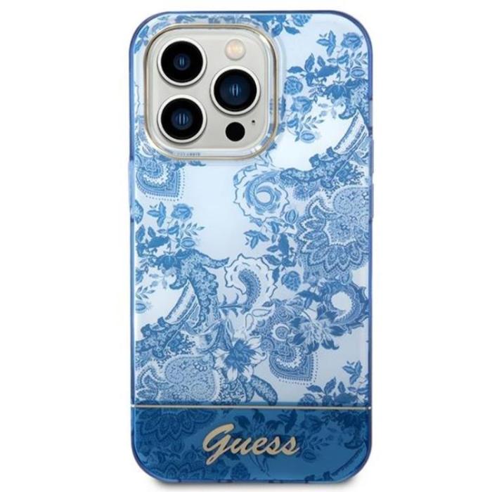 Guess - GUESS iPhone 14 Pro Skal Porcelain Collection - Blå