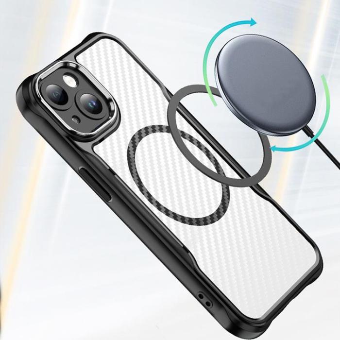 A-One Brand - iPhone 15 Mobilskal MagSafe Defender Carbon - Svart