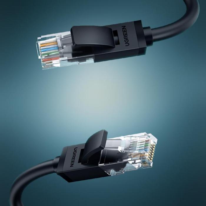 Ugreen - Ugreen Flat LAN Ethernet Cat 6 10m - Svart