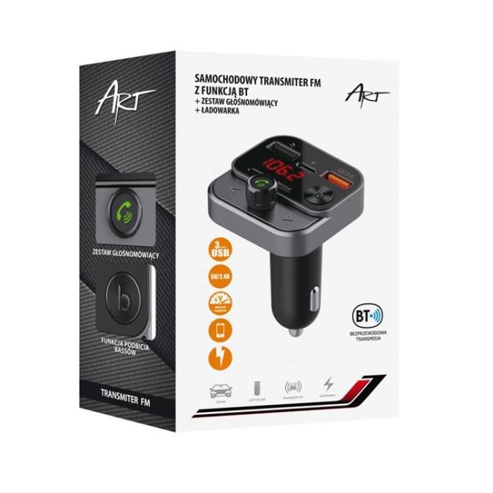A-One Brand - FM MP3-Sändare Bluetooth 5.0 + USB-A/Typ C 30W ART FM-84B